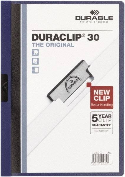 DURABLE - 11" Long x 8" Wide Report Cover - Dark Blue - Eagle Tool & Supply