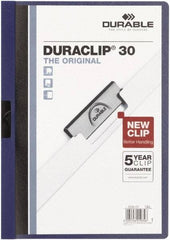 DURABLE - 11" Long x 8" Wide Report Cover - Dark Blue - Eagle Tool & Supply