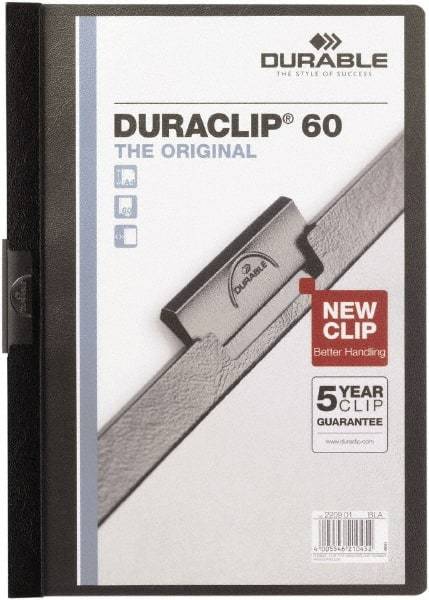 DURABLE - 11" Long x 8" Wide Report Cover - Black - Eagle Tool & Supply