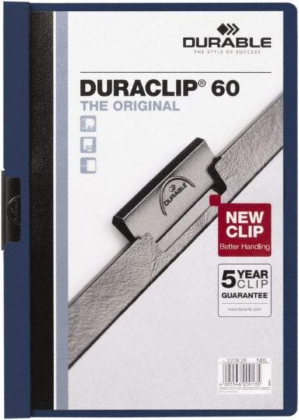 DURABLE - 11" Long x 8" Wide Report Cover - Dark Blue - Eagle Tool & Supply