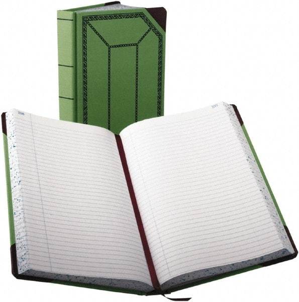 Boorum & Pease - 500 Sheet, 7-5/8 x 12-1/2", Record/Account Book - Green & Red - Eagle Tool & Supply