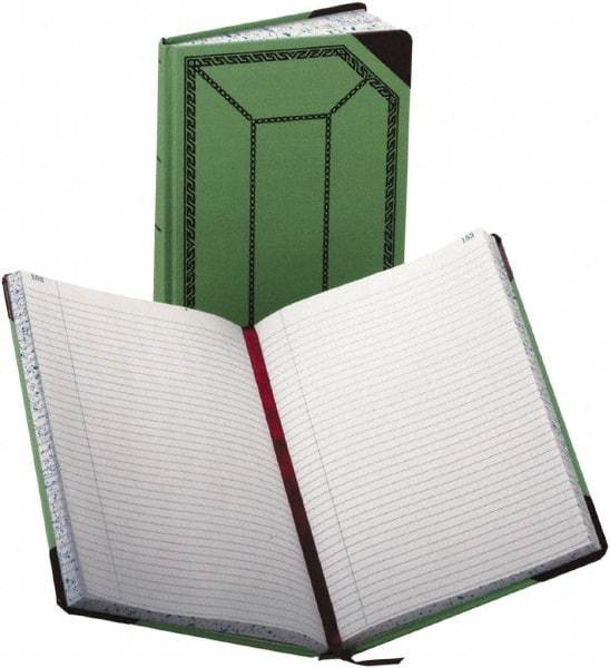 Boorum & Pease - 300 Sheet, 7-5/8 x 12-1/2", Record/Account Book - Green & Red - Eagle Tool & Supply