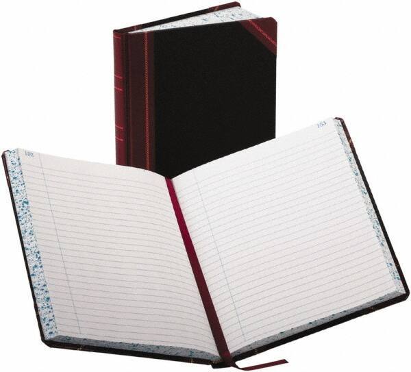Boorum & Pease - 300 Sheet, 7-5/8 x 9-5/8", Record/Account Book - Black & Red - Eagle Tool & Supply