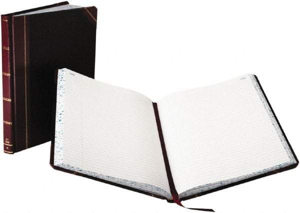 Boorum & Pease - 150 Sheet, 8-1/8 x 10-3/8", Record/Account Book - Black & Red - Eagle Tool & Supply