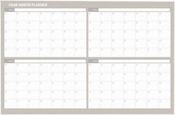 MasterVision - 36 x 48", Wall Calendar - White - Eagle Tool & Supply
