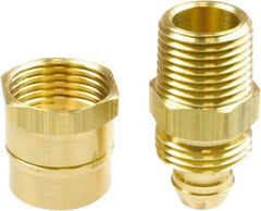 Coilhose Pneumatics - 1/2 NPT, Brass Reusable Hose Male Rigid - 1/2" Hose ID x 3/4" Hose OD - Eagle Tool & Supply