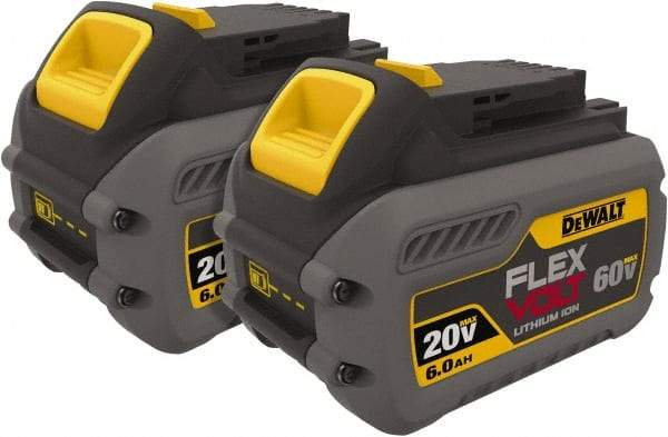 DeWALT - 60 Volt Lithium-Ion Power Tool Battery - 6 Ahr Capacity, 2 hr Charge Time, Series 20/60 FLEXVOLT - Eagle Tool & Supply