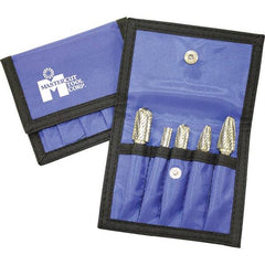 Made in USA - 3 Piece, 6mm Shank Burr Set - Multiple Head Shapes, Solid Carbide, 6° Included Angle - Eagle Tool & Supply