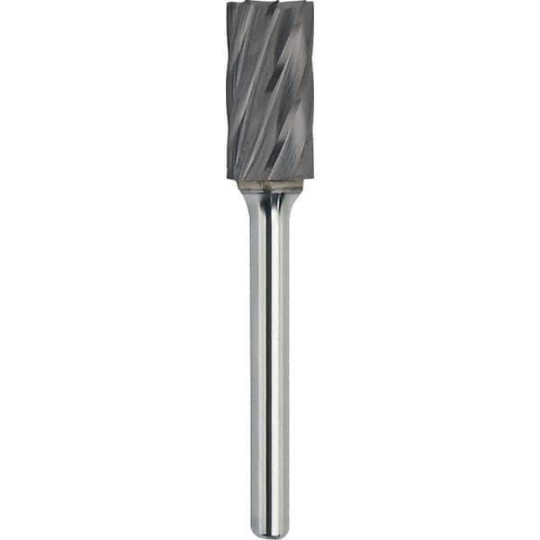Made in USA - 8mm Cut Diam, 0.2362" Shank Diam, Cylinder Head Aluma Cut Burr - Carbide, 25mm LOC, 64mm OAL - Eagle Tool & Supply