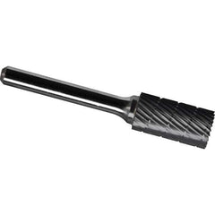 Made in USA - 9.5mm Cut Diam, 0.2362" Shank Diam, Cylinder Head Chipbreaker Cut Burr - Carbide, 25mm LOC, 69mm OAL - Eagle Tool & Supply