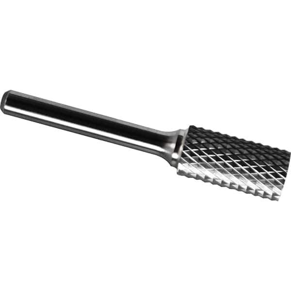 Made in USA - 8mm Cut Diam, 0.2362" Shank Diam, Cylinder Head Diamond Cut Burr - Carbide, 25mm LOC, 70mm OAL - Eagle Tool & Supply