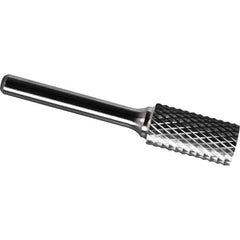 Made in USA - 8mm Cut Diam, 0.2362" Shank Diam, Cylinder Head Diamond Cut Burr - Carbide, 25mm LOC, 70mm OAL - Eagle Tool & Supply