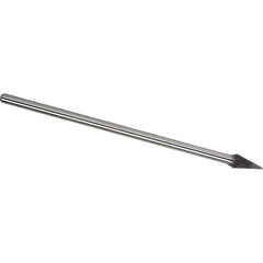 Made in USA - 1/4" Cut Diam, 1/4" Shank Diam, Cone Head Double Cut Burr - Carbide, 1/2" LOC, 6-3/4" OAL - Eagle Tool & Supply