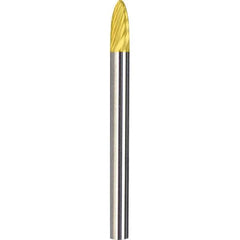 Made in USA - 6mm Cut Diam, 0.2362" Shank Diam, Tree with Radius Head Single Cut Burr - Carbide, 16mm LOC, 50mm OAL - Eagle Tool & Supply