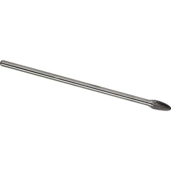 Made in USA - 6mm Cut Diam, 0.2362" Shank Diam, Tree with Radius Head Single Cut Burr - Carbide, 16mm LOC, 163mm OAL - Eagle Tool & Supply