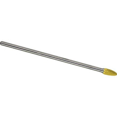 Made in USA - 3/8" Cut Diam, 1/4" Shank Diam, Tree with Radius Head Single Cut Burr - Carbide, 3/4" LOC, 6-3/4" OAL - Eagle Tool & Supply