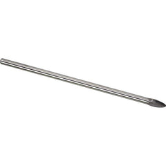 Made in USA - 1/4" Cut Diam, 1/4" Shank Diam, Flame Head Single Cut Burr - Carbide, 1/2" LOC, 6" OAL - Eagle Tool & Supply