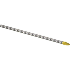 Made in USA - 1/2" Cut Diam, 1/4" Shank Diam, Flame Head Single Cut Burr - Carbide, 1-1/4" LOC, 7-1/4" OAL - Eagle Tool & Supply