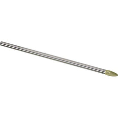 Made in USA - 5/16" Cut Diam, 1/4" Shank Diam, Flame Head Single Cut Burr - Carbide, 3/4" LOC, 6" OAL - Eagle Tool & Supply