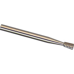 Made in USA - 6mm Cut Diam, 0.2362" Shank Diam, Inverted Cone Head Chipbreaker Cut Burr - Carbide, 8mm LOC, 50mm OAL - Eagle Tool & Supply