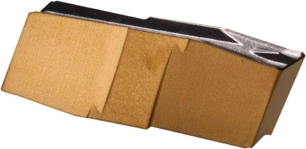 Iscar - 300020GIP E Grade IC830, 3mm Cutting Width Carbide Grooving Insert - 1.8mm Max Depth of Cut, Neutral, 0.2mm Corner Radius, TiAlN Finish - Eagle Tool & Supply