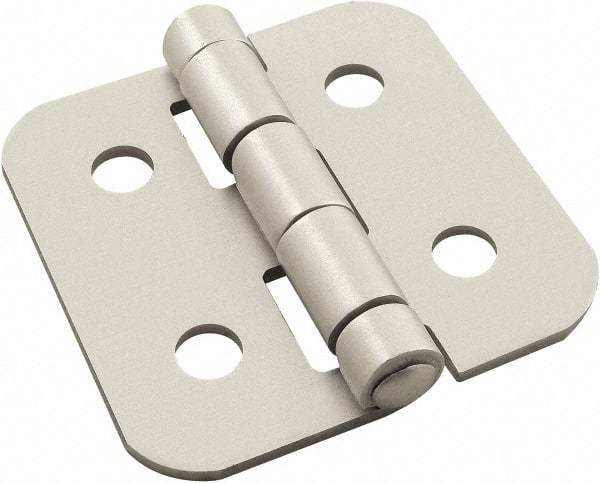 80/20 Inc. - 2" Long x 2" Wide x 1.98mm Thick, Aluminum Door Hinge - Aluminum, Clear Anodized Finish - Eagle Tool & Supply