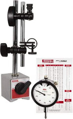 SPI - 0.001" Graduation, Dial Indicator & Base Kit - 2-1/4" Base Length x 2" Base Width x 2-1/8" Base Height - Eagle Tool & Supply