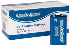 PRO-SAFE - Size 9V, Alkaline, Standard Battery - 9 Volts, Miniature Snap Terminal, 6LR61 - Eagle Tool & Supply