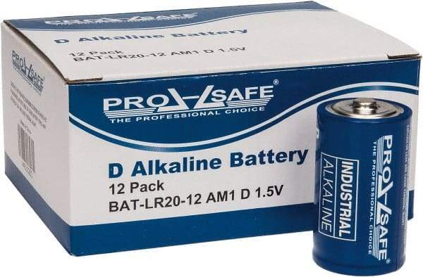 PRO-SAFE - Size D, Alkaline, Standard Battery - 1.5 Volts, Flat Terminal, LR20 - Eagle Tool & Supply