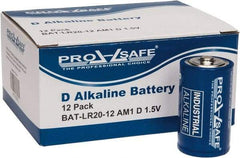 PRO-SAFE - Size D, Alkaline, Standard Battery - 1.5 Volts, Flat Terminal, LR20 - Eagle Tool & Supply