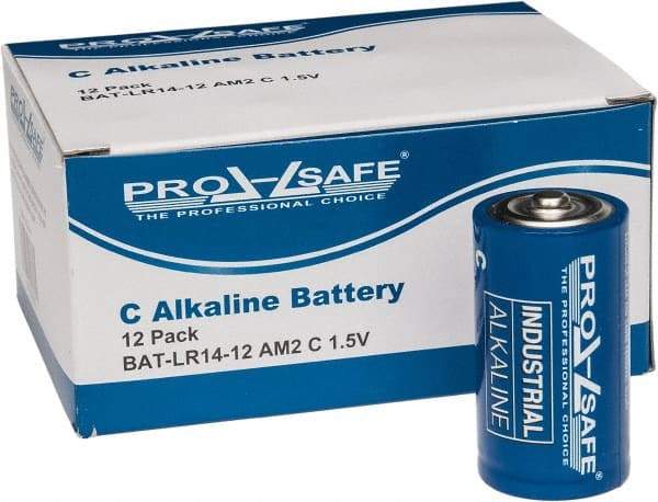PRO-SAFE - Size C, Alkaline, Standard Battery - 1.5 Volts, Flat Terminal, LR14 - Eagle Tool & Supply