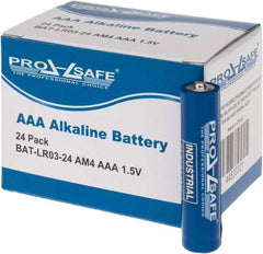 PRO-SAFE - Size AAA, Alkaline, Standard Battery - 1.5 Volts, Flat Terminal, LR03 - Eagle Tool & Supply
