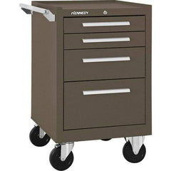 Kennedy - 4 Drawer Steel Tool Roller Cabinet - 20-1/2" Wide x 34" High x 18" Deep, Ball Bearing Drawer Slides, Brown - Eagle Tool & Supply