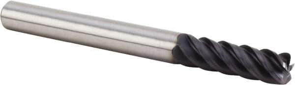 Kennametal - 1/2", 5 Flute, Single End, Solid Carbide, 0.03" Corner Radius End Mill - 4" OAL, 43° Helix, Right Hand Flute, 1-1/2" LOC, Right Hand Cut - Eagle Tool & Supply
