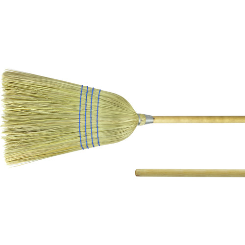 Light Industrial Upright Broom, Corn and Fiber Fill, 57″ Overall Length - Eagle Tool & Supply