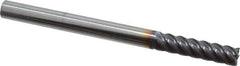 Niagara Cutter - 5/16", 1-1/4" LOC, 5/16" Shank Diam, 4" OAL, 5 Flute, Solid Carbide Square End Mill - Single End, TiAlN Finish, Spiral Flute, 45° Helix, Centercutting, Right Hand Cut, Right Hand Flute, Series S545 - Eagle Tool & Supply