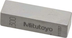 Mitutoyo - 0.3" Rectangular Steel Gage Block - Accuracy Grade AS-1, Includes Certificate of Inspection - Eagle Tool & Supply