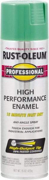 Rust-Oleum - Safety Green, Gloss, Rust Proof Enamel Spray Paint - 14 Sq Ft per Can, 15 oz Container, Use on Multipurpose - Eagle Tool & Supply
