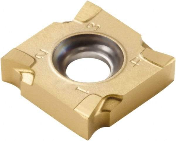 Seco - SNHQ120712 M07 Grade F40M Carbide Milling Insert - TiAlN/TiN Finish, 0.277" Thick, 1/2" Inscribed Circle, 0.047" Corner Radius - Eagle Tool & Supply