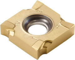 Seco - SNHQ120712 M07 Grade F40M Carbide Milling Insert - TiAlN/TiN Finish, 0.277" Thick, 1/2" Inscribed Circle, 0.047" Corner Radius - Eagle Tool & Supply