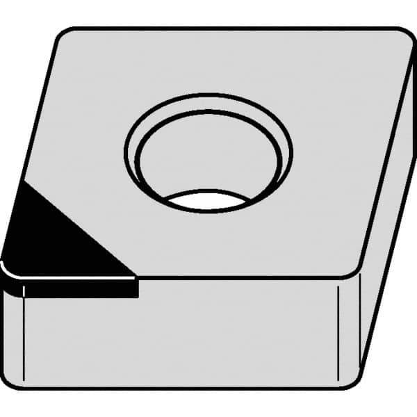 Kennametal - CNGA432 F Grade KD1400 Polycrystalline Diamond (PCD) Turning Insert - 80° Diamond, 1/2" Inscr Circle, 3/16" Thick, 1/32" Corner Radius - Eagle Tool & Supply