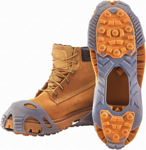 Winter Walking - Size XL, (Women's Size L) Overshoe Cleat - Tungsten Carbide Stud Traction, Gray - Eagle Tool & Supply