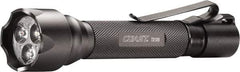 Coast Cutlery - White, Red, Blue LED Bulb, 125 Lumens, Industrial/Tactical Flashlight - Black Aluminum Body, 2 AA Batteries Included - Eagle Tool & Supply