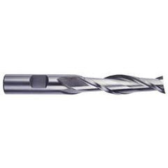 5/8 Dia. x 4-1/8 Overall Length 2-Flute Square End High Speed Steel SE End Mill-Round Shank-Center Cut-Uncoated - Eagle Tool & Supply