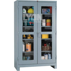 Lyon - 4 Shelf Visible Storage Cabinet - Steel, 48" Wide x 24" Deep x 82" High, Dove Gray - Eagle Tool & Supply