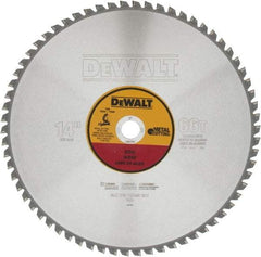 DeWALT - 14" Diam, 1" Arbor Hole Diam, 66 Tooth Wet & Dry Cut Saw Blade - Carbide-Tipped, Standard Round Arbor - Eagle Tool & Supply