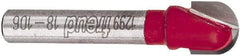 Freud - 3/8" Cut Diam, 3/8" Length of Cut, 0 Flute Round Nose Edge Profile Router Bit - Carbide-Tipped, 1/4" Shank Diam, 1-13/16" OAL, Proprietary Coating - Eagle Tool & Supply