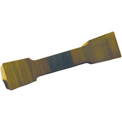 Tool-Flo - 250VDB Grade GP50E, 6.35mm Cutting Width Carbide Grooving Insert - Neutral, 0.015" Corner Radius, TiN Finish - Eagle Tool & Supply