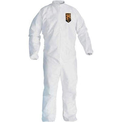 KleenGuard - Size 5X/6XL Film Laminate General Purpose Coveralls - White, Zipper Closure, Elastic Cuffs, Elastic Ankles, Serged Seams - Eagle Tool & Supply