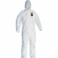 KleenGuard - Size 5X/6XL Film Laminate General Purpose Coveralls - White, Zipper Closure, Elastic Cuffs, Elastic Ankles, Serged Seams - Eagle Tool & Supply